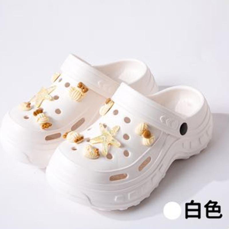 New hole shoes women's indoor and outdoor stepping on shit feeling comfortable and breathable eva slippers thick-soled slippers wholesale
