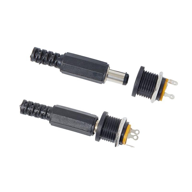 

5Pcs Male Plug+5Pcs Dc022 Socket Female Jack Screw Nut Panel Mount Connector 12V