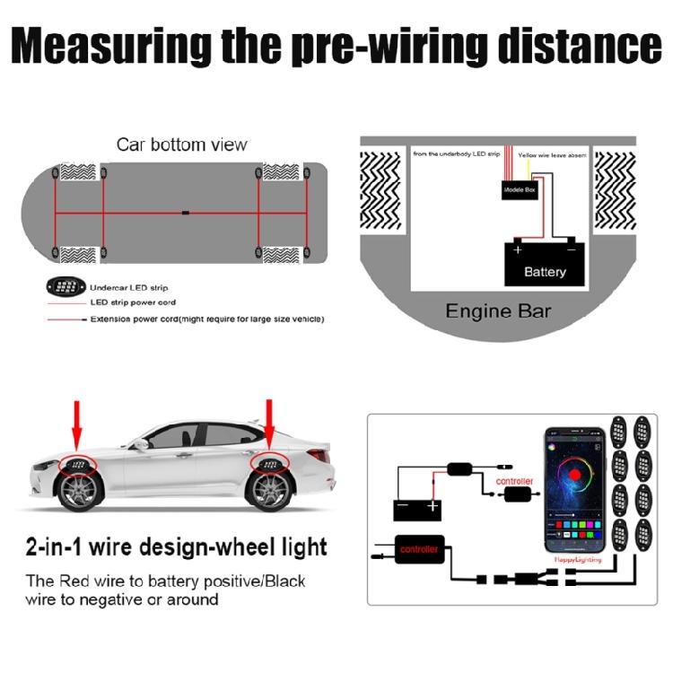 Universal LED Rock Lights 12 LEDs Underglow Lights for Truck Pickups