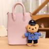 Cute Polices Bear Keychain Charm Unique Polices Bear Key Chain Soft Plush Keyrings Bag Decoration for Everyday Use
