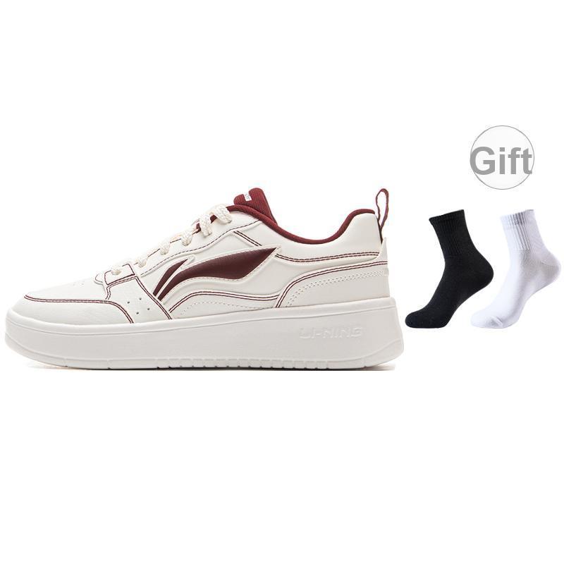 

New LiNing Acer Truncatum Slip-Resistant Cushioning Abrasion-Resistant Low-Top Skateboard Shoes Women s White Red AGCV144-4 39