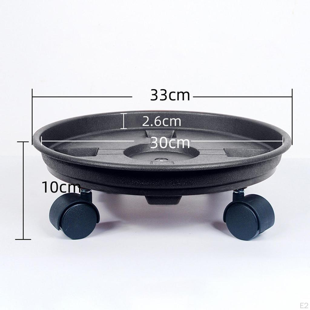 Garden Rolling Plant Stand with Wheels, Tray Roller, Round, Multipurpose for Backyard