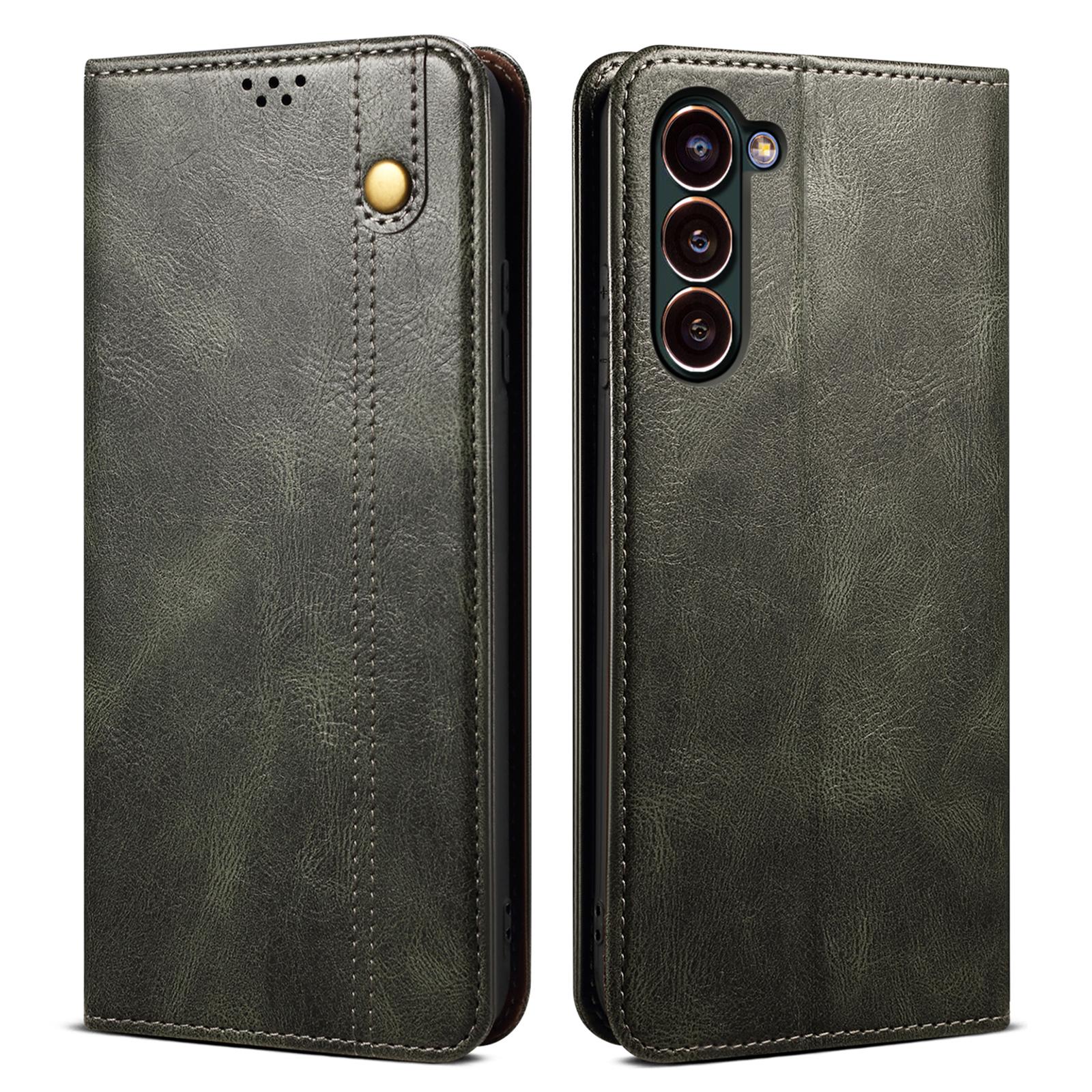 

PU Leather Cover for Samsung Galaxy S24 Case Stand Wallet Mobile Phone Shell Green