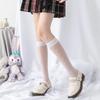 Sexy Mesh Women Stockings Gothic Fishnet Summer Women Tights Underwear JK Lolita Girls Solid Color Knee High Long Socks Lingerie