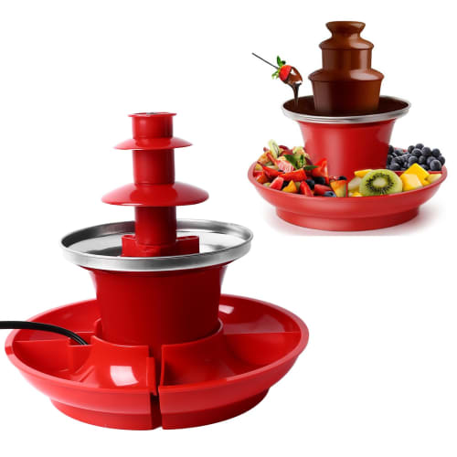 3-Tier Electric Chocolate Fondue Fountain Machine for Parties, Removable Chocolate Fountain for Melting Cheese, Queso, Candy, and Liqueur, Perfect for