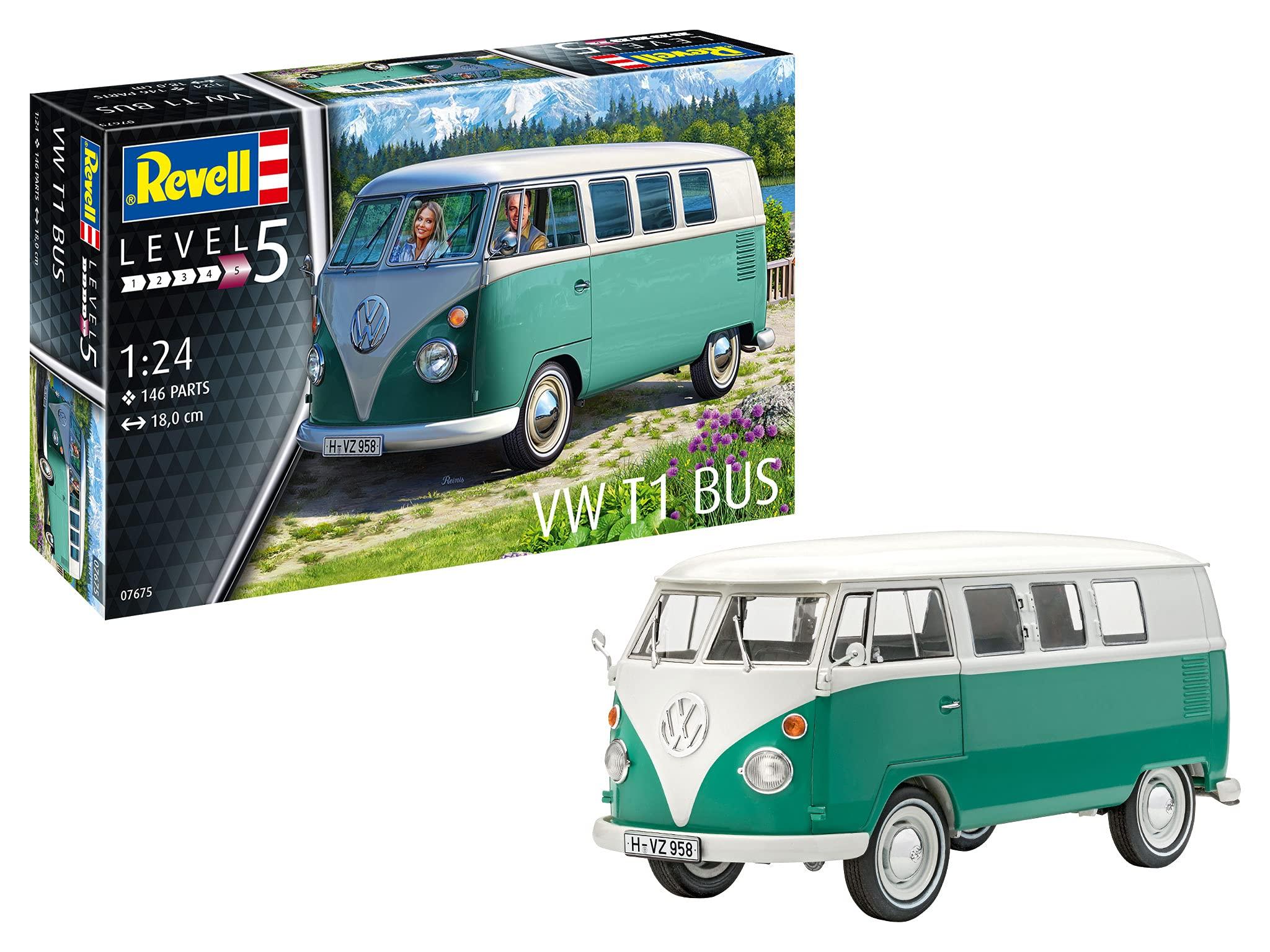 

German Revell scale VW T1 Microbus plastic model kit 07675 1/24