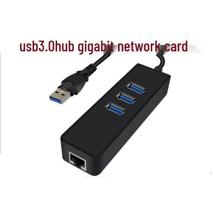 USB 3.0 to RJ45 Gigabit Network Card with Hub - Driver-Free