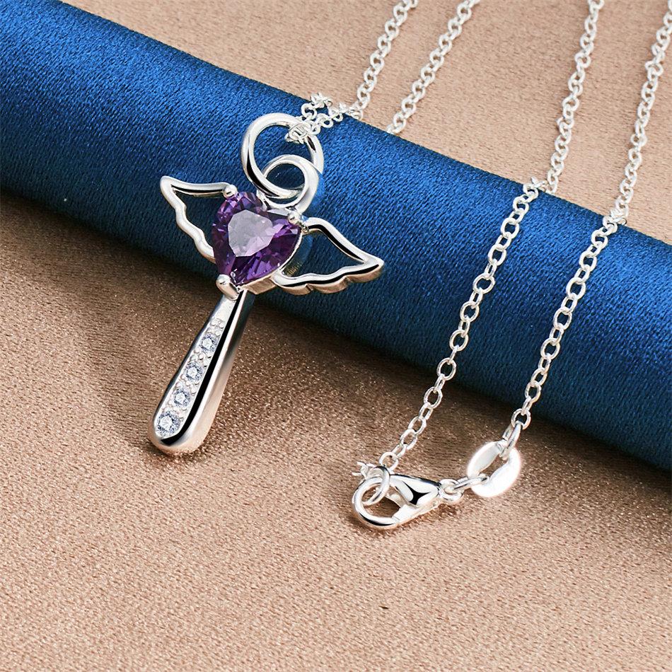925 Sterling Silver 16-30 Inch Exquisite Heart-shaped Zircon Pendant Necklace for Women's Wedding Accessories and Jewelry