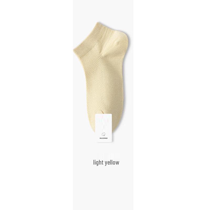 Women's Seamless Breathable Cotton Ankle Socks - Odor-Resistant, Non-Slip Heel, Thin Mesh for Summer & Spring