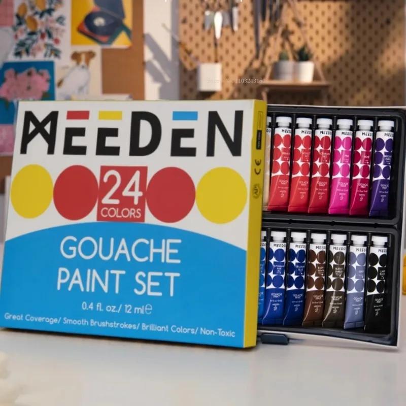 

24 Color 12ml Tubular Gouache Pigment Set Washable Fine Art Painting Coloring Supplies Beginners Outdoor Portable Watercolor