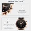 CRRJU New Leather Strap Men's Watch 2313 Steel Strap Watch Simple Business Personality Men Fashion Waterproof