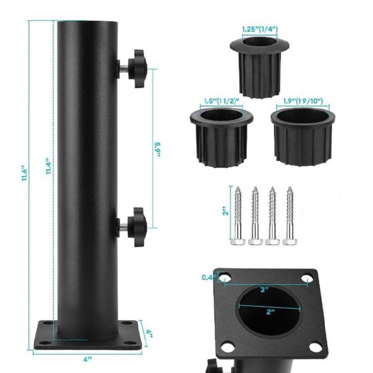 Square Stand for Water Parks Restaurants Backyards Parasol Umbrella Mount Clamp