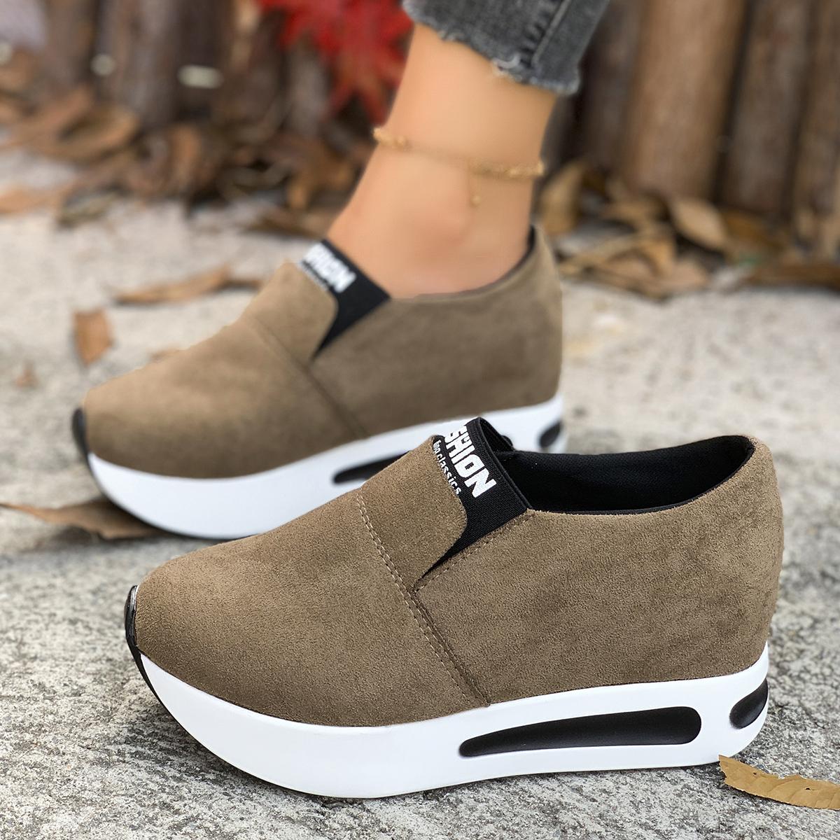 

Модная женская обувь на платформе, повседневные слипоны, модные кроссовки, легкие теннисные кроссовки, противоскользящие, удобные кроссовки для женщин, Zapatos De Mujer 35 коричневый