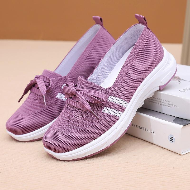 Spring and Autumn Women's New Foot Comfortable Soft Sole Walking Shoes Casual Fashion Sports Women's Shoes Middle-aged and Elderly Flat Shoes