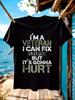 Veteran Pride Humorous I Can Fix Stupid Black Cotton Tshirt
