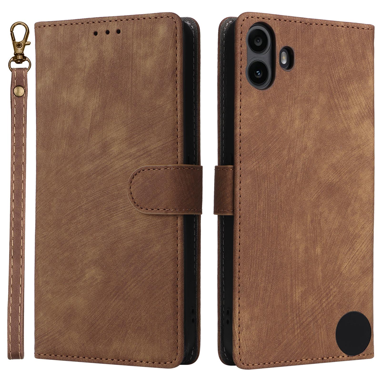 

Для Nothing CMF Phone 1 Кожаный чехол Кошелек с RFID-блокировкой Чехол для телефона Brown