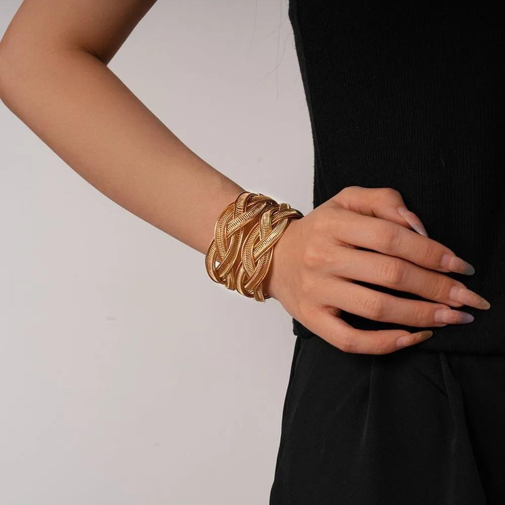 Women's Open Cuff Bangle Bracelet Adjustable Opening for Everyday Wear