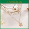 Summer Starfish Necklace With Pearl Bead Chain For Womens Beach Jewelry