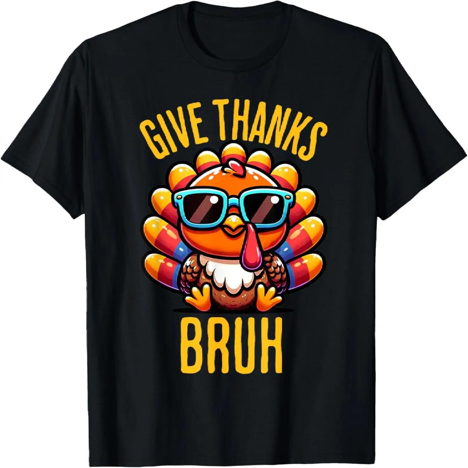 Give Thanks Bruh Meme Funny Thanksgiving Boys Kids Men T-Shirt XXXXXL разноцветный