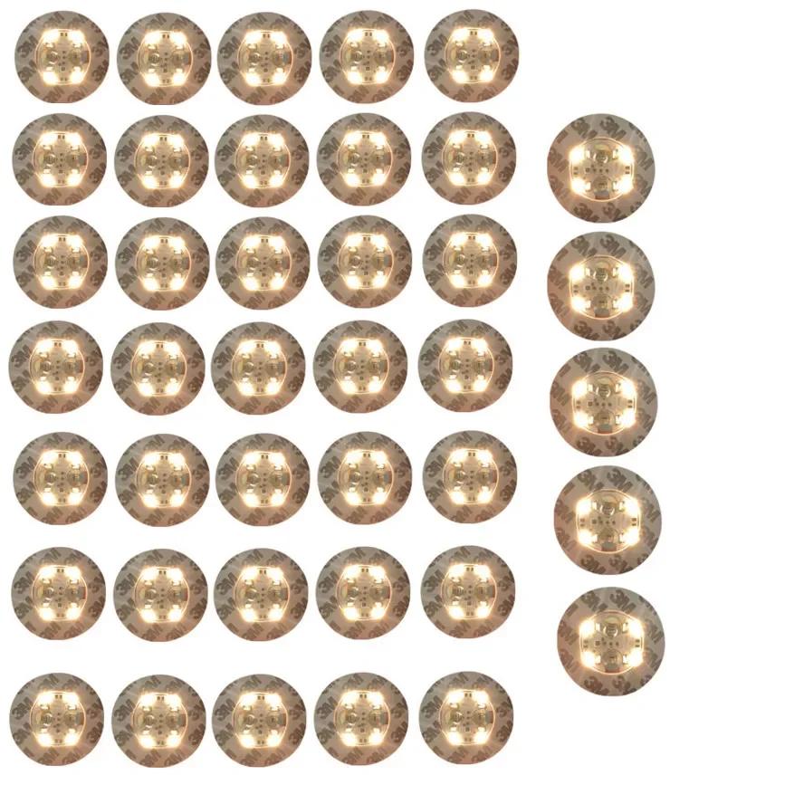 1-40PCS Battery Powered LED Coaster 3 Modes with Wine Glass Mat Cup Pad Sticker Bottle Drinking Club Bar Party Decor Night Light