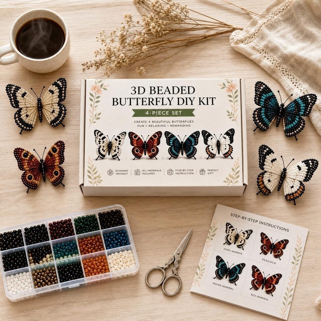DIY Bead Kit for Jewelry Making - Supplies for Bracelets, Necklaces and Keychains