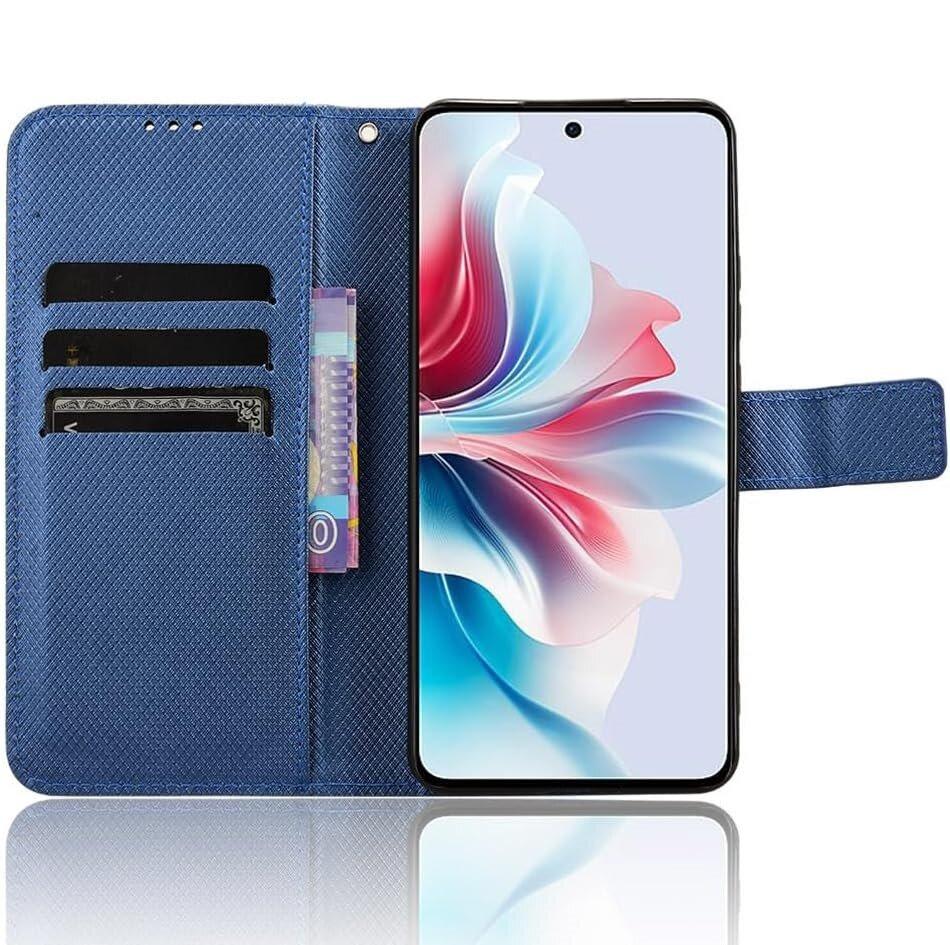Flip Case for Oppo Reno 11F 5G, Wallet Smart Magnet, Blue