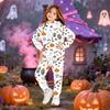 Kids Hooded Halloween Print Outfit Set with Pockets for Costume Party