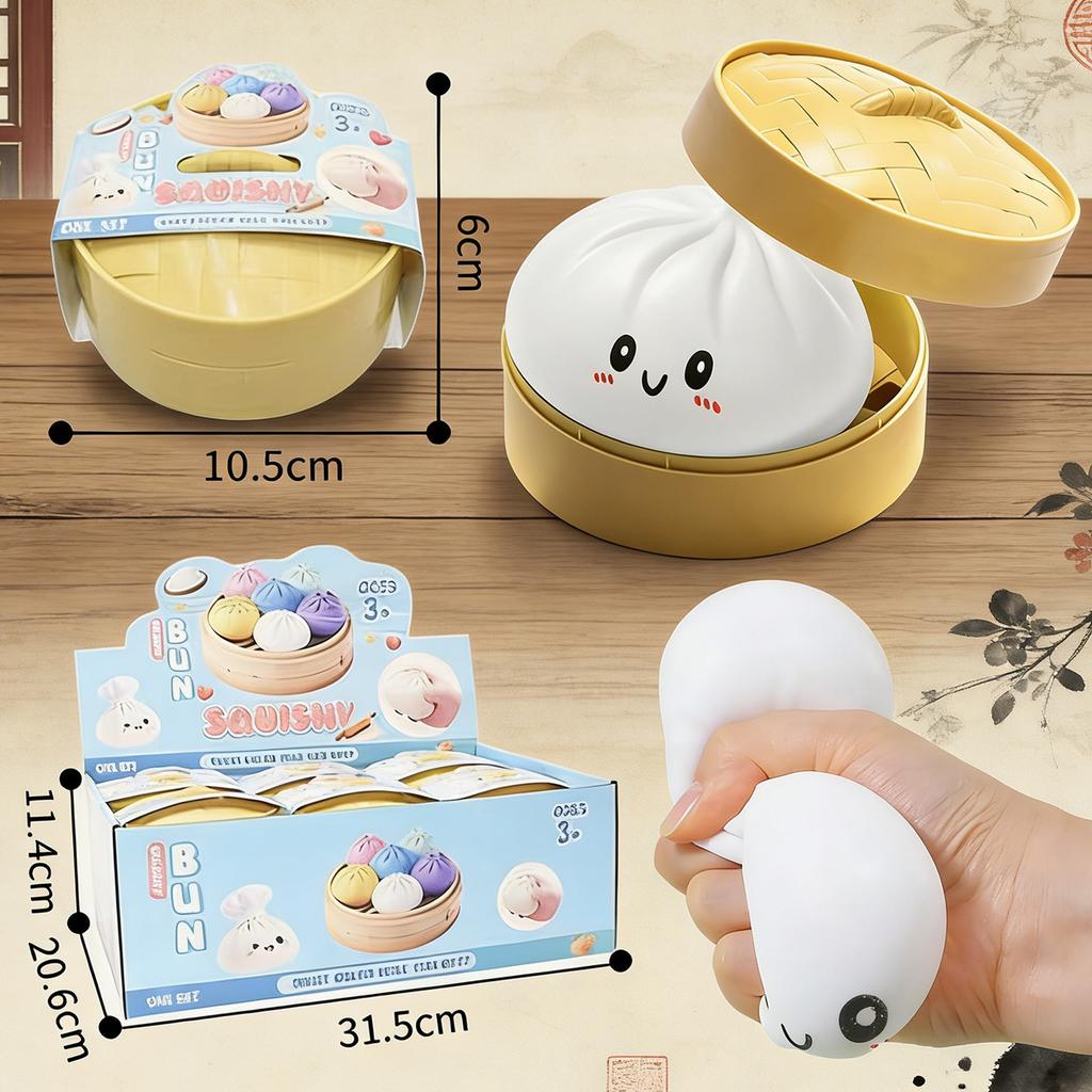 Giant Dumpling Squishy Toys Anxiety Relief Fidget Toy Simulation Food Steamed Stuffed Bun Soft Squeeze Decompression Dough Toy