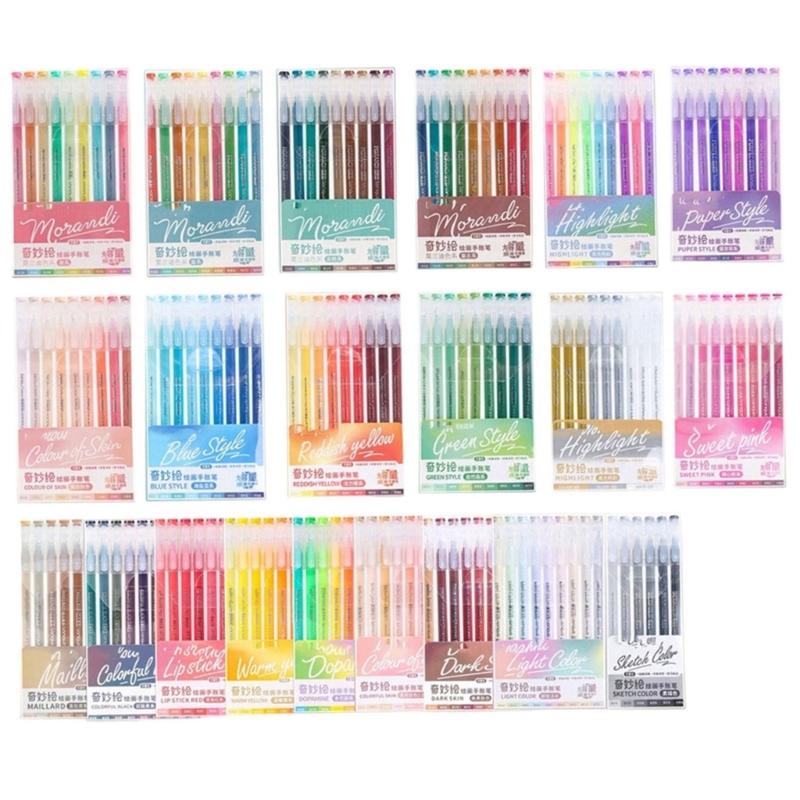 Fluorescent Color Gel Pen 0.6MM Tip Acrylic Gel Inks Pen Quick Dry for Note Taking Journaling Color Coding Highlighting