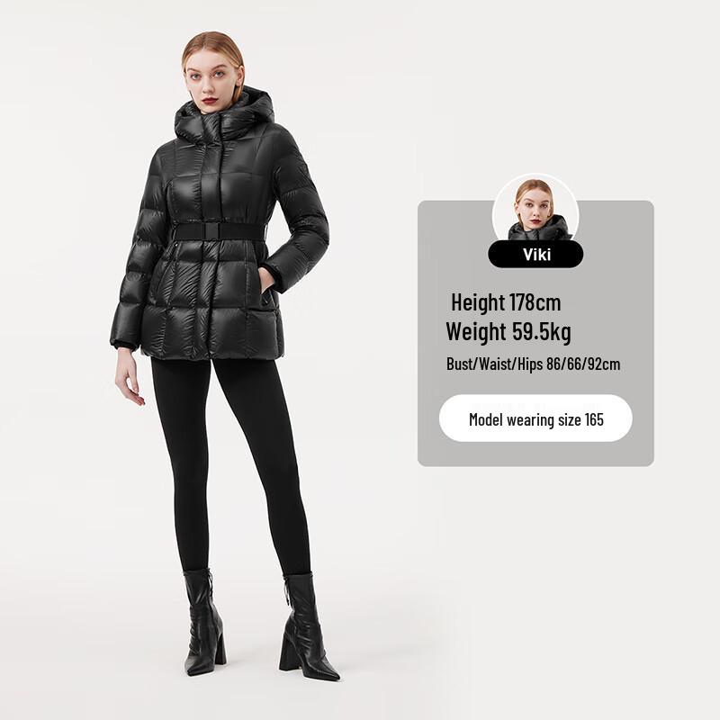 Tanbol Women's Hooded Shiny Goose Down Puffer Jacket 550590Z