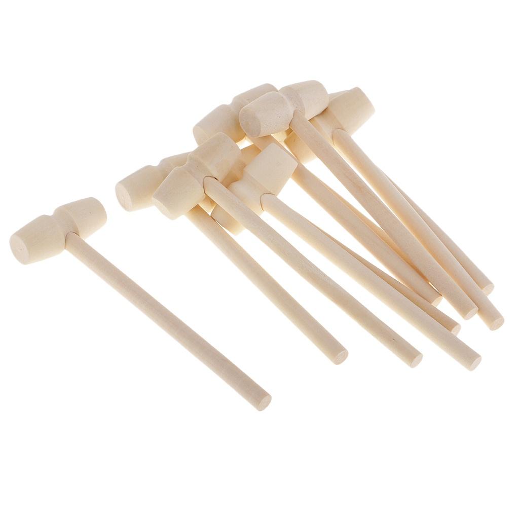 10pcs Wooden Hammer Mallet Crab Lobster Seafood Crackers Leather Craft Jewelry Making Crafts Kids' Dollhouse Supply