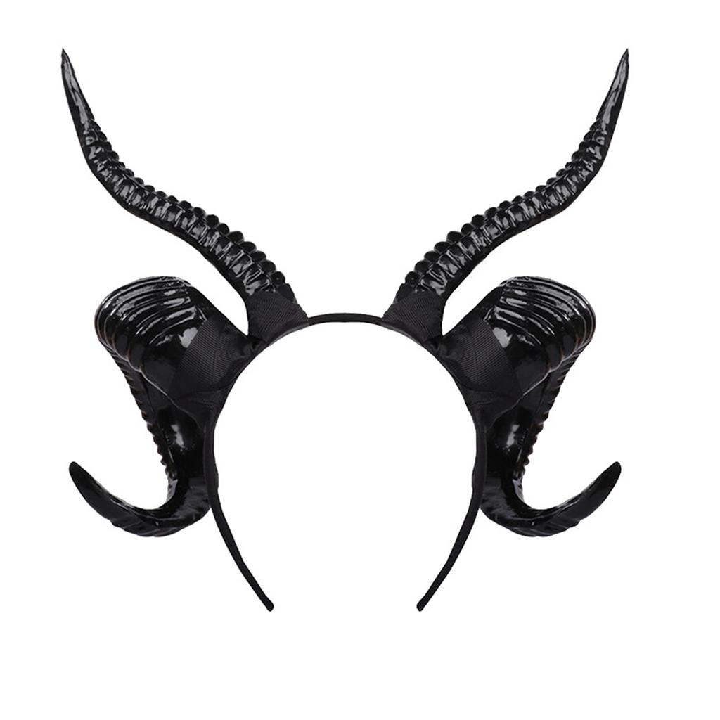 Handmade Sheep Horn Headbands Girl Cosplay Realistic Sheep Horn Fursuit Masquerades Halloween Cosplay Party