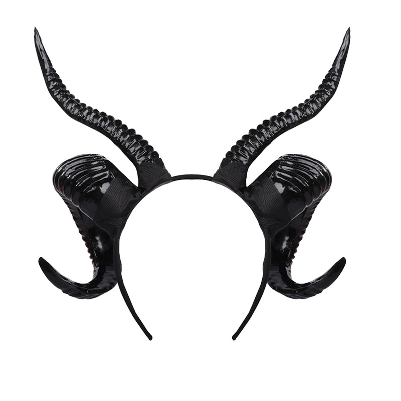 

Handmade Sheep Horn Headbands Girl Cosplay Realistic Sheep Horn Fursuit Masquerades Halloween Cosplay Party 1 чорний