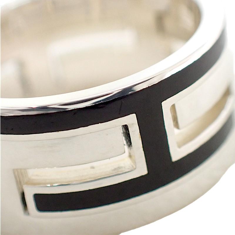 HERMES #12(JP Size) ring black Silver925 Women