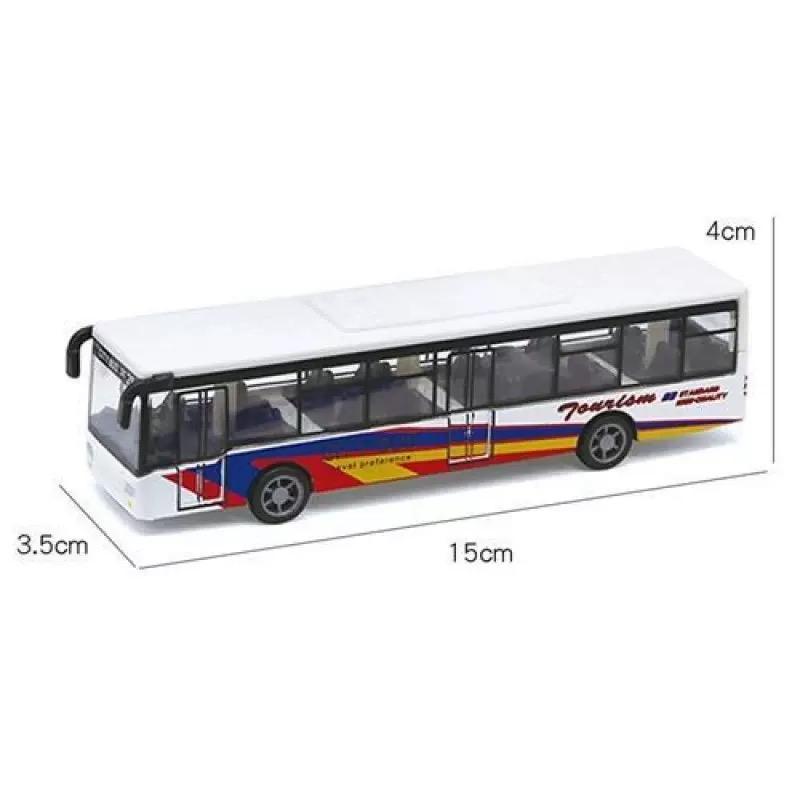 High Simulation Toy Car Model Diecast Plastic Pull-Back Bus Inertia Car City Tour Bus ABS Car Model Toys Gifts For Children Kids