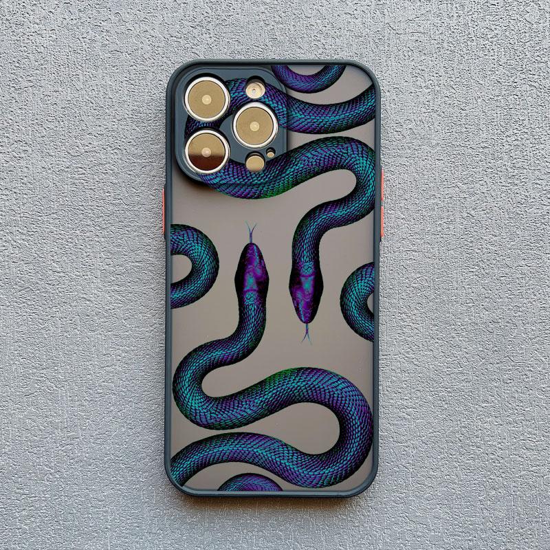 Luxurious Black Gold Snake Phone Case for IPhone 17 16 Plus 15 14 13 12 11 Pro Max Mini X XR Unique Dragon Shockproof Back Cover