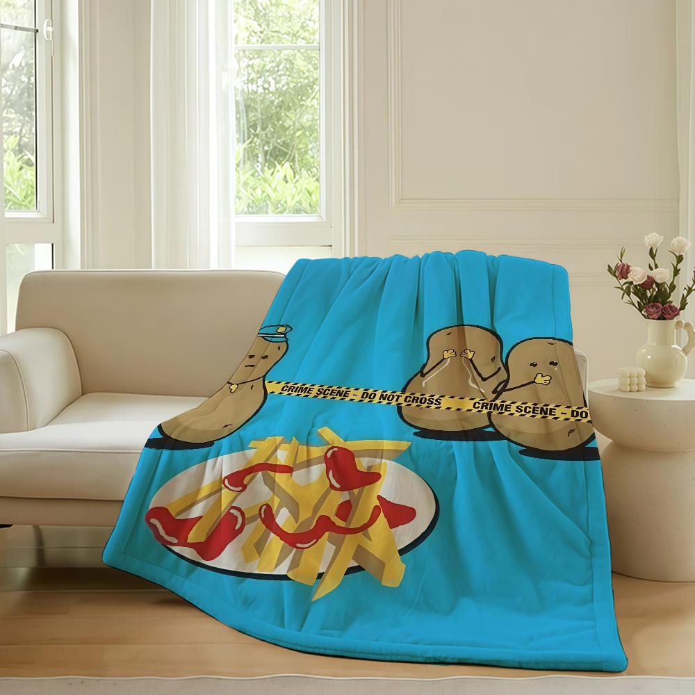 Funny print food Blanket For Sofa Office Bed Plane Travel Sleep Read Relax Camping Soft And Warm