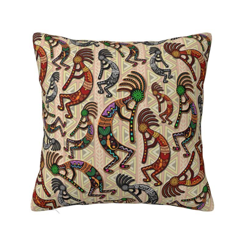 Afrikanische Stammes-Native American Kokopelli Kissenbezug xcm Samt Kissenhülle für Sofa Quadratischer Kissenbezug Heimdekoration