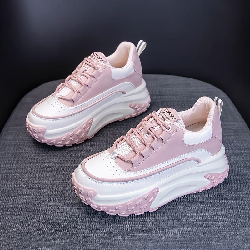 Stélka pro zvýšení výšky Táta Boty Dámské Boty Jarní Novinka Volný čas Sportovní Malé Fried Street Silné dno Boty na platformě