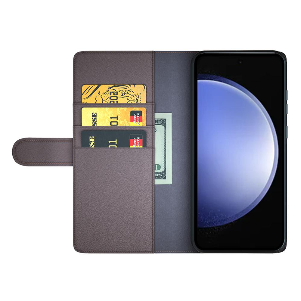 For Samsung Galaxy S23 FE Case Genuine Split Leather Phone Cover with Wallet Stand