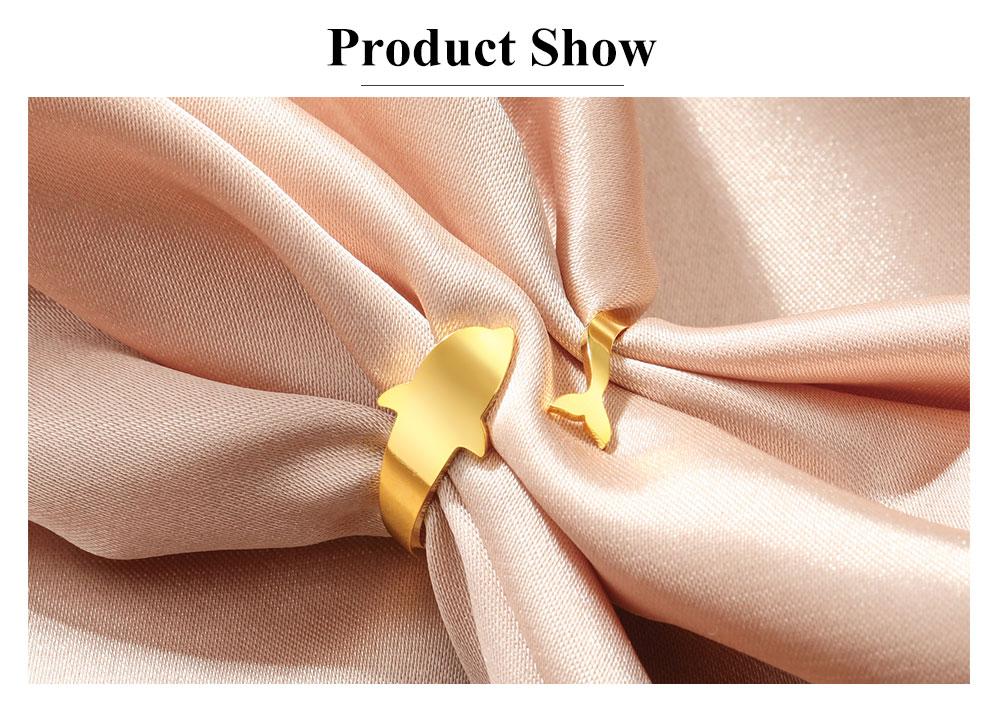 Cazador Animal Dolphin Women's Ring Stainless Steel Jewelry Adjustable Finger Rings Birthday Gift 2026 Trend Wholesale New