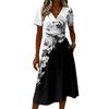 Ladies' Floral Casual Fashionable Short Sleeved V-neck Dress