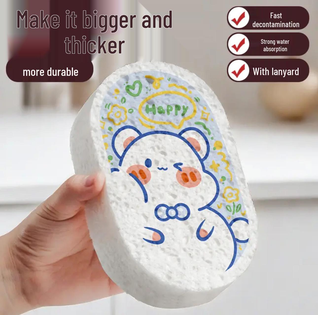 

Extra-Large, Thick Non-Stick Scouring Pad - Wood Pulp Cotton Sponge for Kitchen Decontamination.