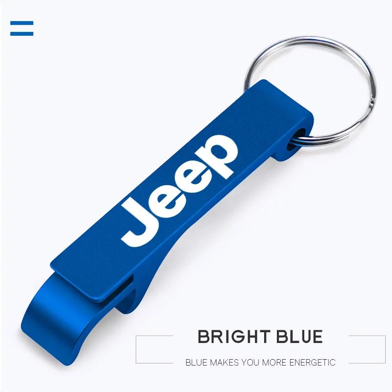 

For Jeep Car Key Ring Buckle Bottle Opener Creative Keychain For Jeep Grand Cherokee Wrangler JK Gladiator Compass Renegade W