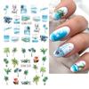 Summer 3D Nail Art Decal Coconut Tree Sunset Pattern Fashion Nail Art Decor Stickers