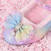 Girls' 2025 Korean Style Princess High Heel Leather Shoes with Colorful Sequins