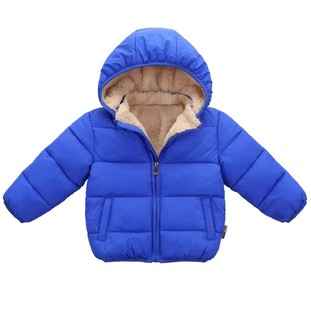 Kids' Pocket Coat - Solid Color Short Cotton Jacket