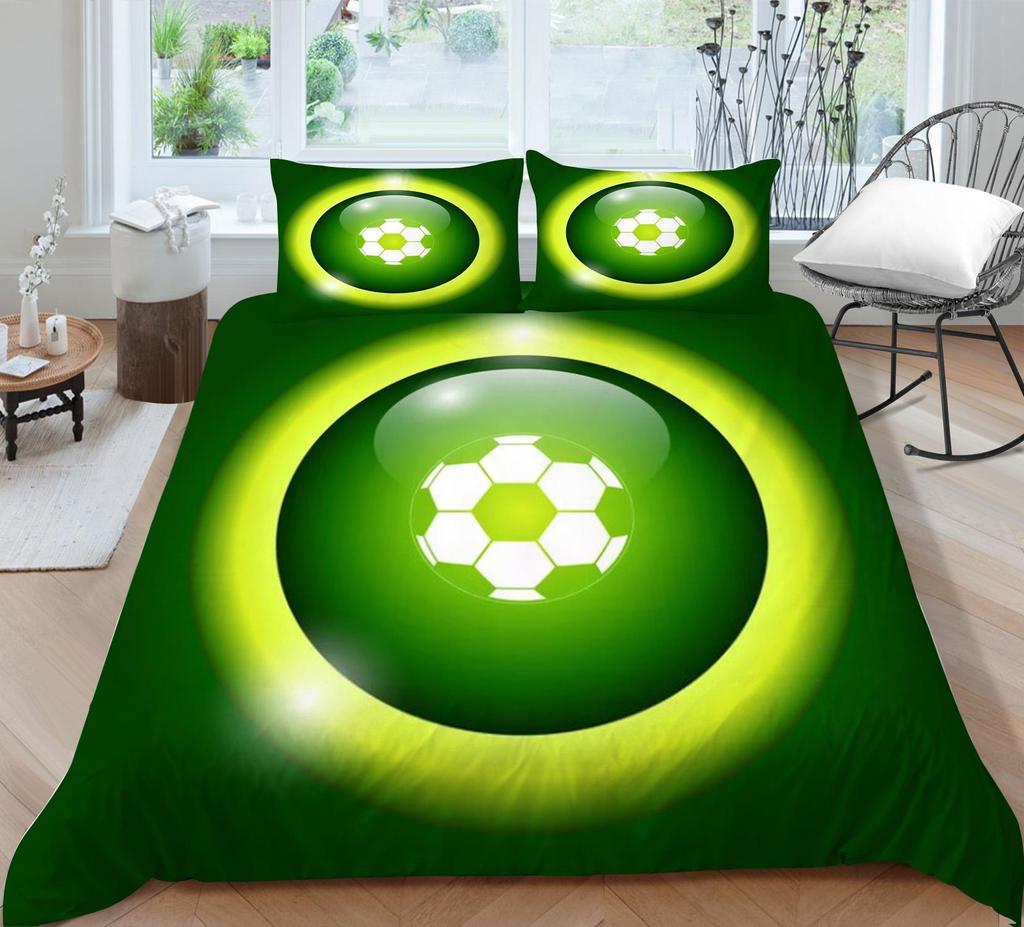 Bedding Set 3D Football Quilt Cover Bed Covers Home Bedclothes with Pillowcases Hot Sale Produce Microfiber Warm