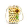 Urban Minimalist Knitted Crossbody Bag With Floral Embroidery And Single Strap For Daily Use