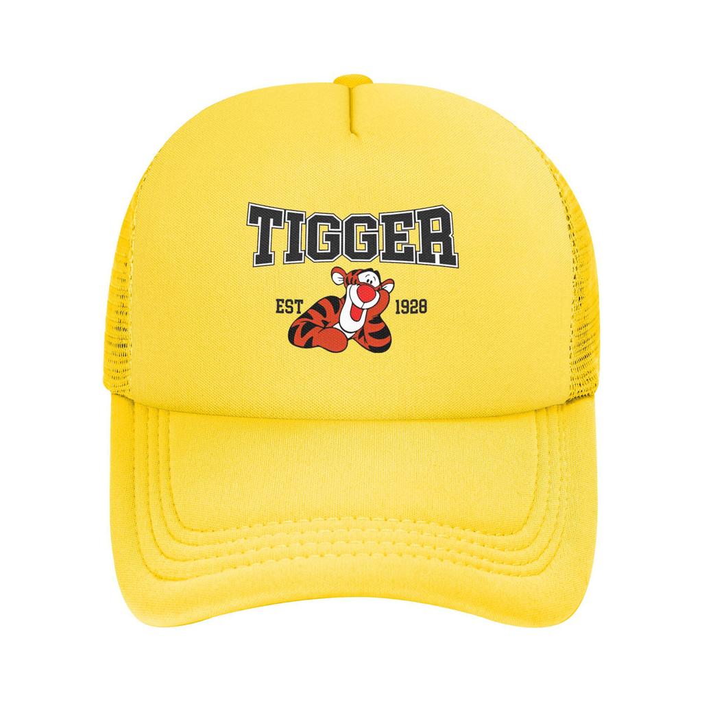 Sval Andningsbar Winnie the Pooh Tigger Nätkepsar Unisex Justerbar Skum Lastbilschaufförshatt För Vardaglig Huvudbonad